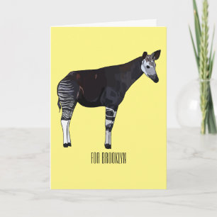 Okapi cartoon illustratie kaart