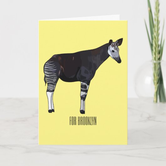 Okapi cartoon illustratie kaart (Voorkant)