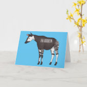 Okapi cartoon illustratie kaart (Gele Bloem)