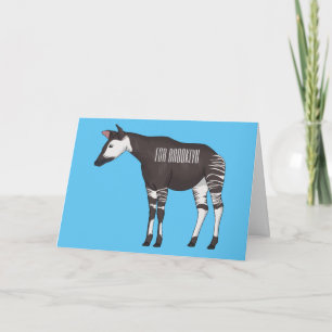 Okapi cartoon illustratie kaart