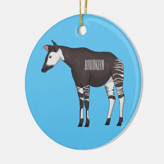 Okapi cartoon illustratie keramisch ornament (Links)