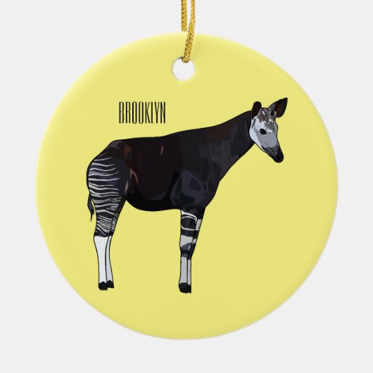 Okapi cartoon illustratie keramisch ornament (Voorkant)