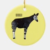 Okapi cartoon illustratie keramisch ornament (Achterkant)