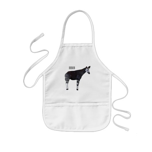 Okapi cartoon illustratie kinder schort (Voorkant)