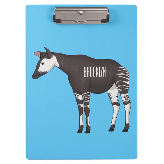 Okapi cartoon illustratie klembord (Voorkant)