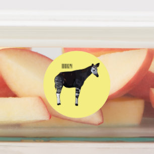 Okapi cartoon illustratie labels