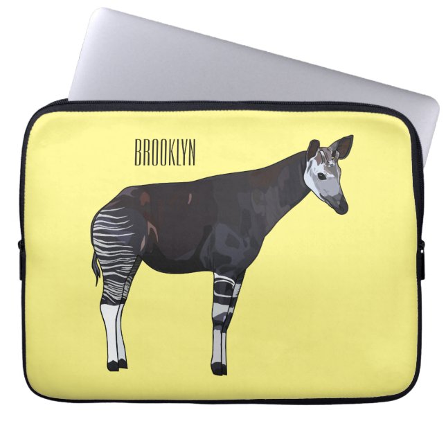 Okapi cartoon illustratie laptop sleeve (Voorkant)