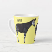 Okapi cartoon illustratie latte mok (Linkerhoek)