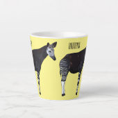 Okapi cartoon illustratie latte mok (Voorkant)
