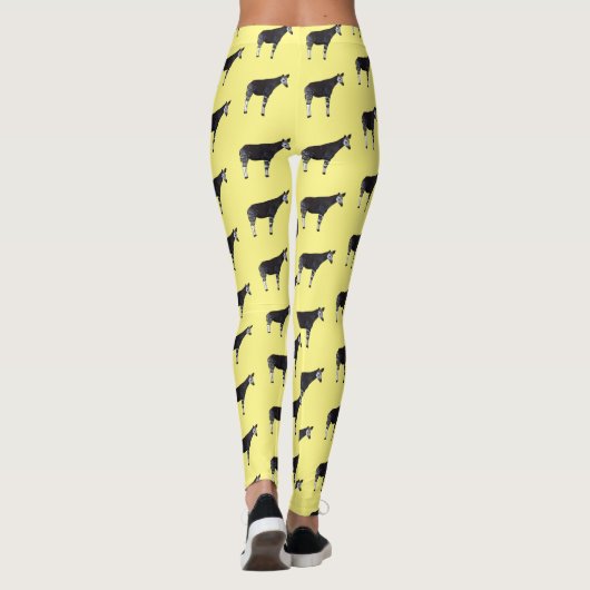 Okapi cartoon illustratie leggings (Achterkant)