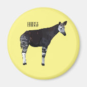 Okapi cartoon illustratie magneet (Voorkant)