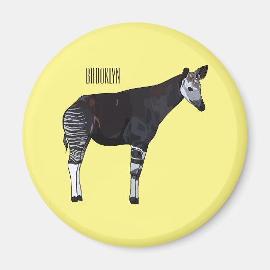 Okapi cartoon illustratie magneet (Voorkant)