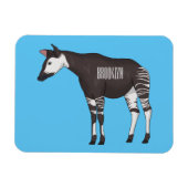 Okapi cartoon illustratie magneet (Horizontaal)