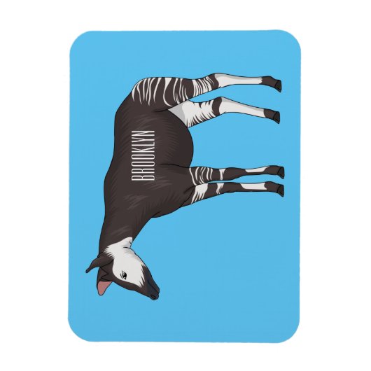 Okapi cartoon illustratie magneet (Verticaal)