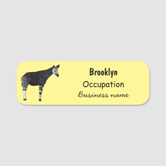 Okapi cartoon illustratie naamplaatje (Voorkant)