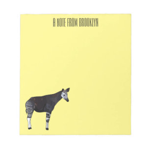 Okapi cartoon illustratie notitieblok