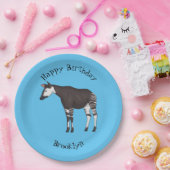 Okapi cartoon illustratie papieren bordje (Feest)