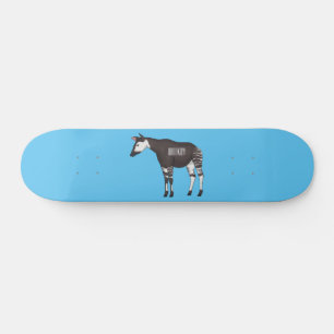Okapi cartoon illustratie persoonlijk skateboard