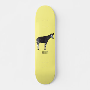 Okapi cartoon illustratie persoonlijk skateboard