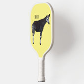 Okapi cartoon illustratie pickleball paddle (Links)