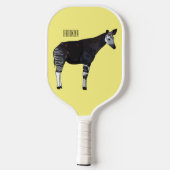 Okapi cartoon illustratie pickleball paddle (Achterkant)