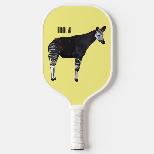 Okapi cartoon illustratie pickleball paddle (Voorkant)