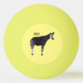 Okapi cartoon illustratie pingpongbal (Achterkant)