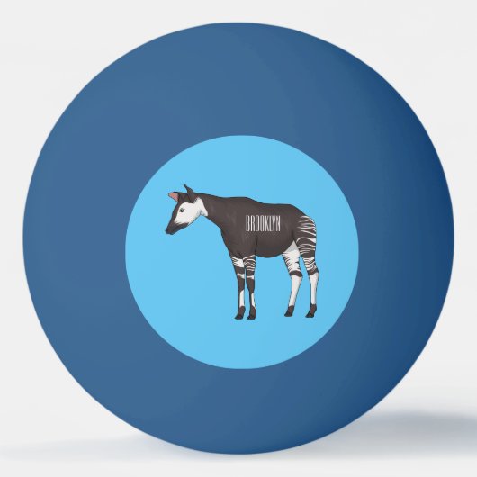 Okapi cartoon illustratie pingpongbal (Voorkant)