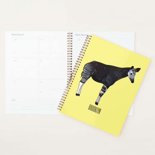 Okapi cartoon illustratie planner (Display)