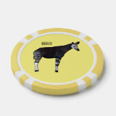 Okapi cartoon illustratie poker chips (Enkel)
