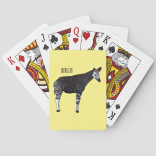 Okapi cartoon illustratie pokerkaarten