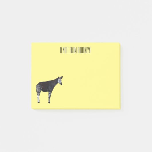 Okapi cartoon illustratie post-it® notes (Voorkant)