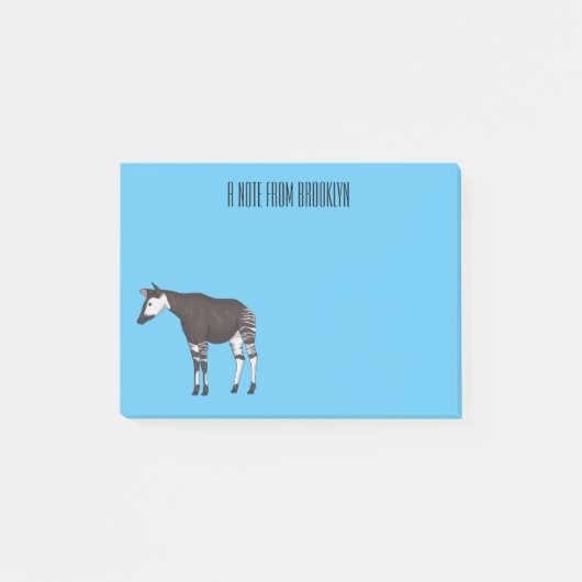 Okapi cartoon illustratie post-it® notes (Voorkant)