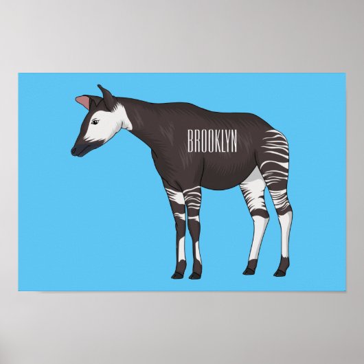 Okapi cartoon illustratie poster (Voorkant)