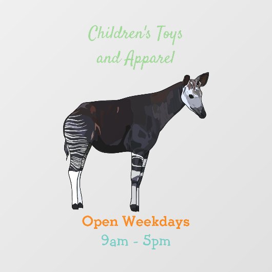 Okapi cartoon illustratie raamsticker (Vel)