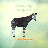 Okapi cartoon illustratie raamsticker (Vel 3)