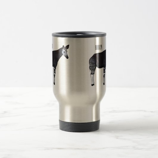 Okapi cartoon illustratie reisbeker (Center)