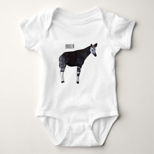Okapi cartoon illustratie romper (Voorkant)