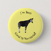 Okapi cartoon illustratie ronde button 5,7 cm (Voorkant)