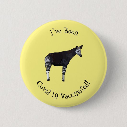 Okapi cartoon illustratie ronde button 5,7 cm (Voorkant)
