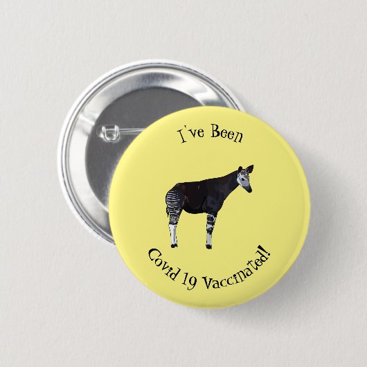 Okapi cartoon illustratie ronde button 5,7 cm (Voorkant /achterkant)