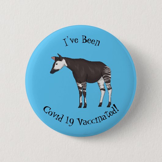 Okapi cartoon illustratie ronde button 5,7 cm (Voorkant)