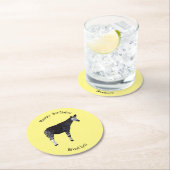 Okapi cartoon illustratie ronde kartonnen onderzetter (Insitu)