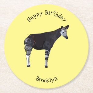 Okapi cartoon illustratie ronde kartonnen onderzetter