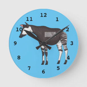 Okapi cartoon illustratie ronde klok