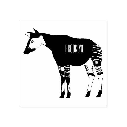 Okapi cartoon illustratie rubberstempel (Afrduk)