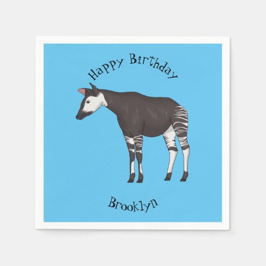 Okapi cartoon illustratie servet (Voorkant)