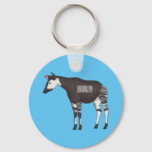 Okapi cartoon illustratie sleutelhanger