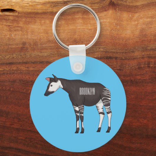 Okapi cartoon illustratie sleutelhanger (Voorkant)