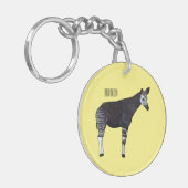 Okapi cartoon illustratie sleutelhanger (Voorkant Links)